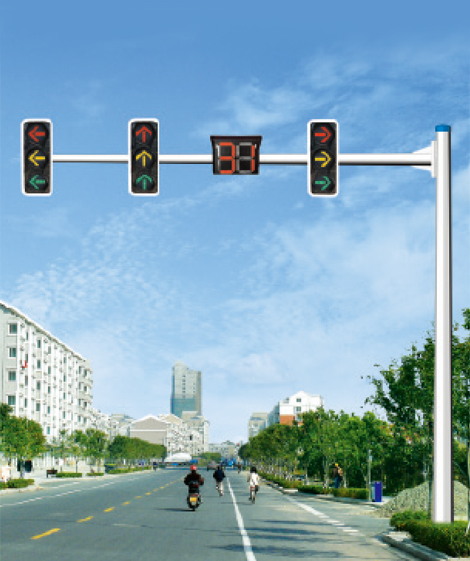 Osemhranný konzolový signál pól Signalizačný stĺp